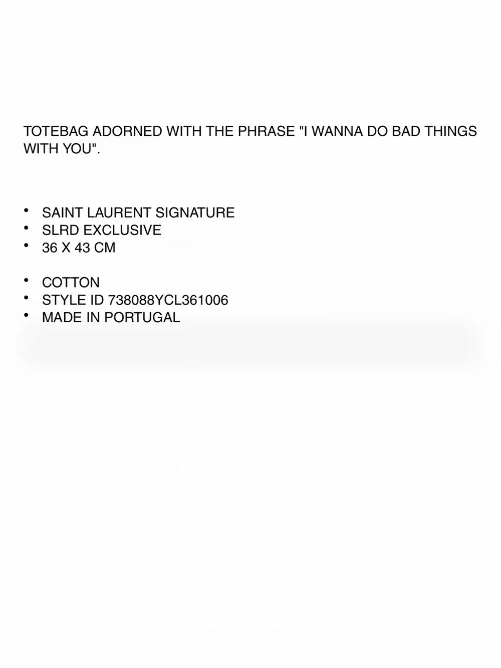 Saint Laurent Black Tote-I want to do bad things with you - Picture 11 of 11